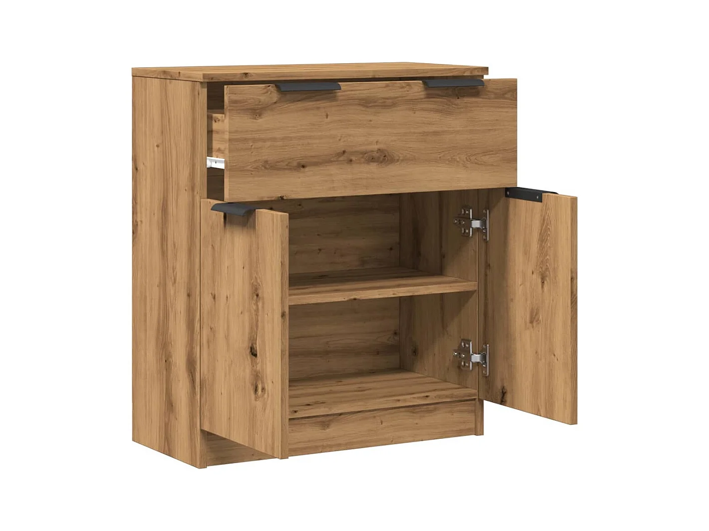 Buffet chêne artisanal 60x30x70 cm bois d'ingénierie