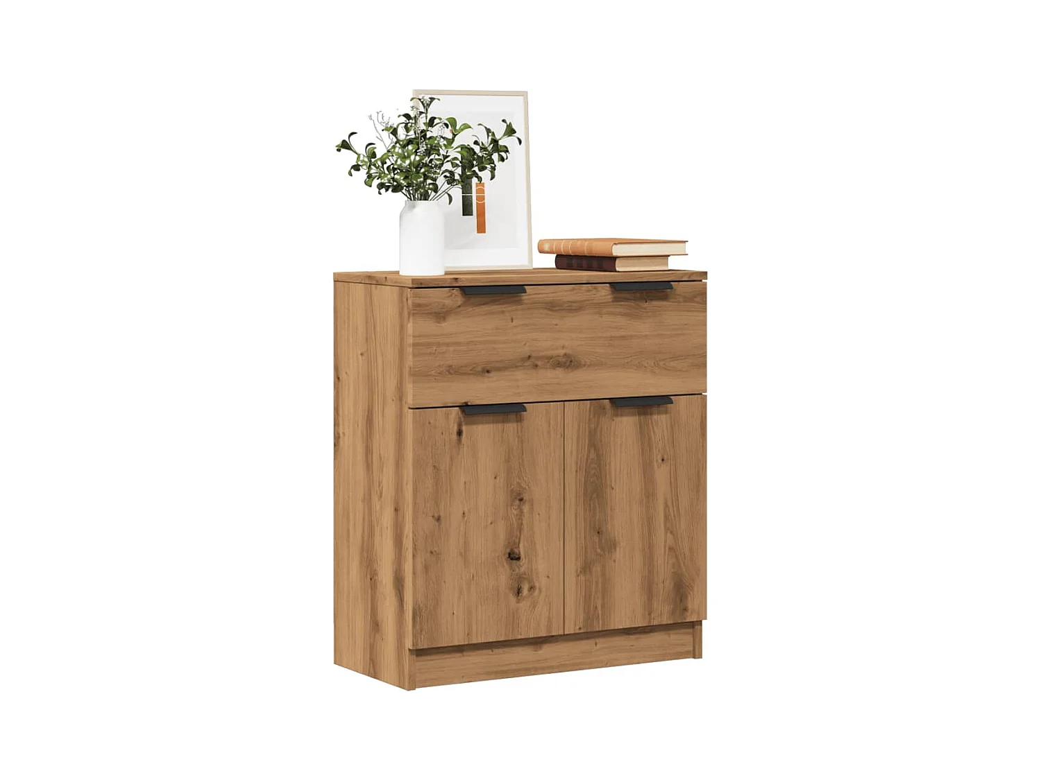 Buffet chêne artisanal 60x30x70 cm bois d'ingénierie