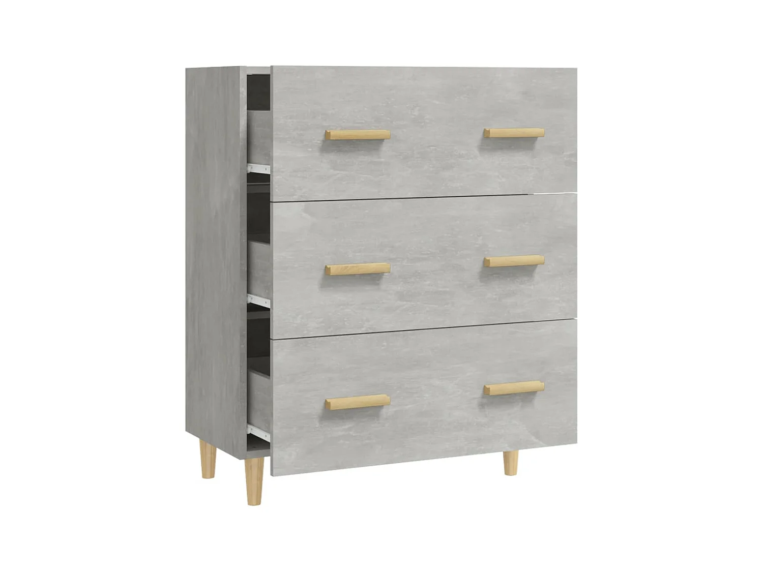 Aparador de hormigón gris 70x34x90 cm Madera de ingeniería