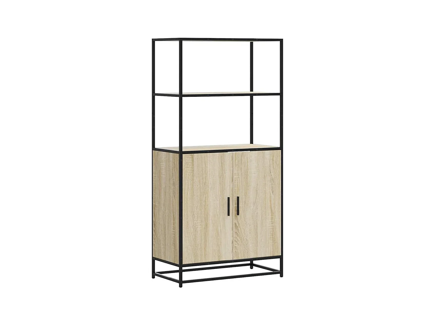 Credenza alta in rovere Sonoma 68x35x139 cm in legno composito e metallo