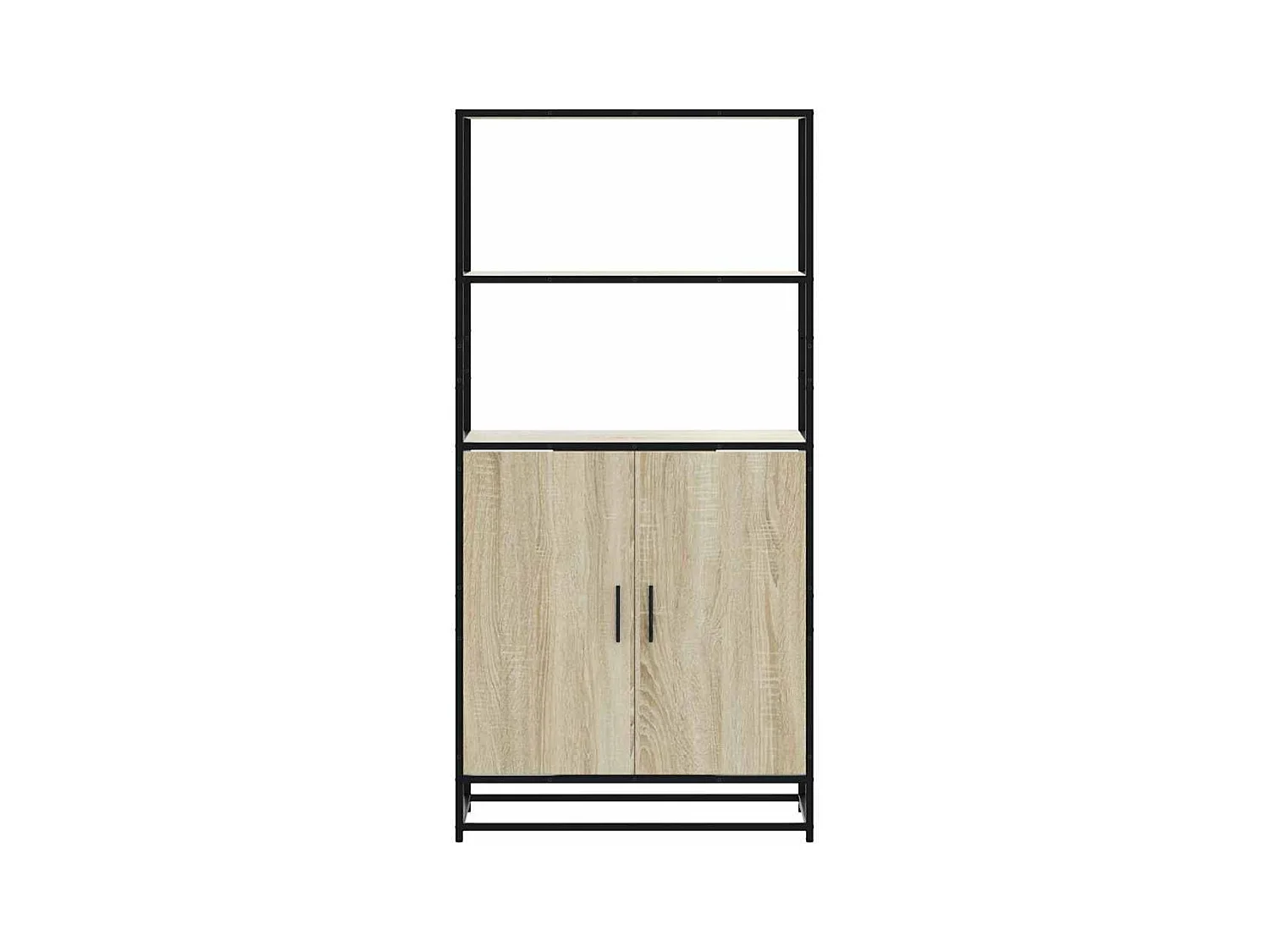 Credenza alta in rovere Sonoma 68x35x139 cm in legno composito e metallo