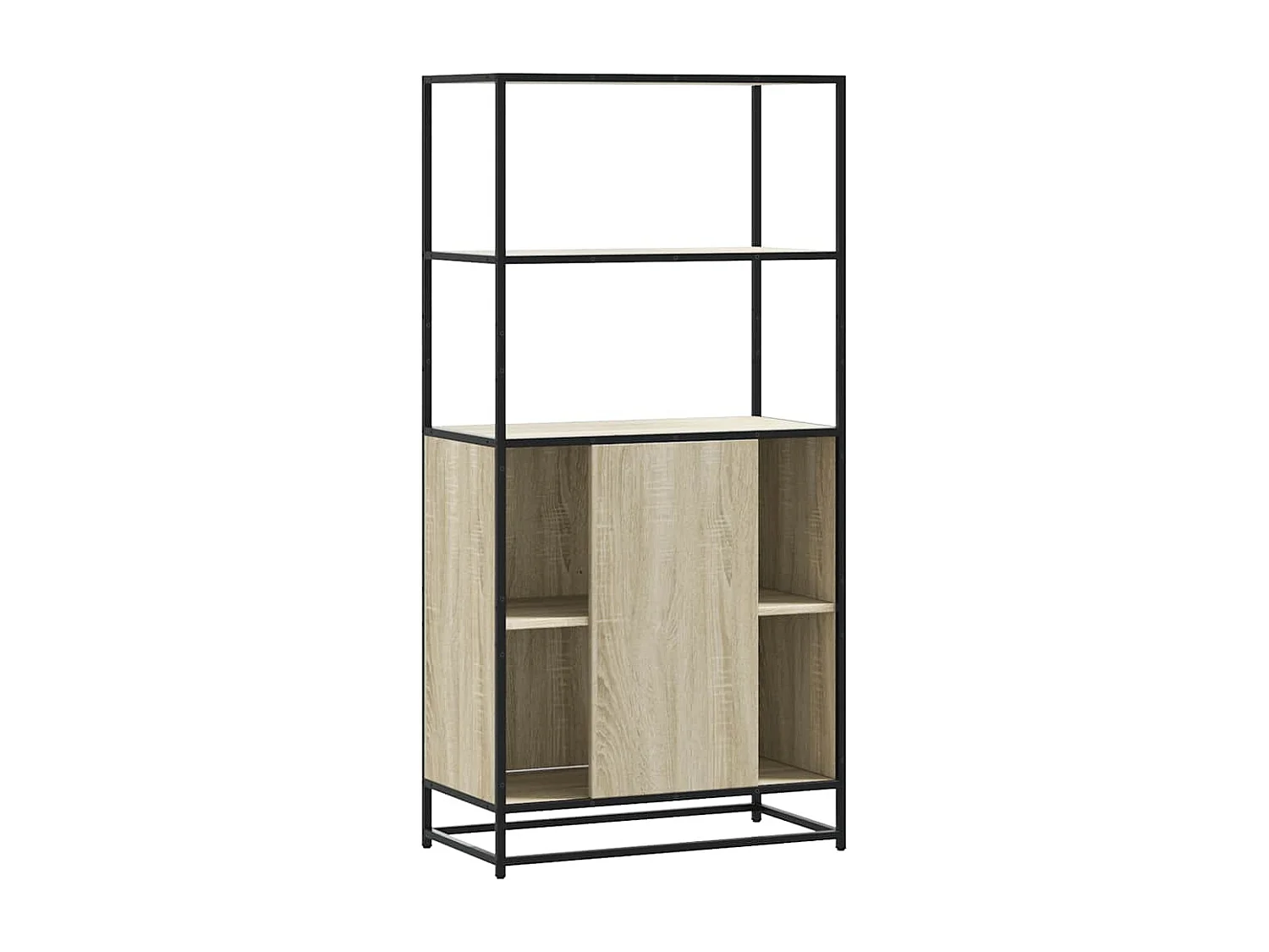 Buffet haut chêne sonoma 68x35x139 cm bois d'ingénierie métal