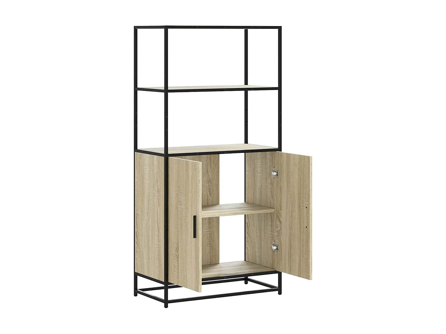 Buffet haut chêne sonoma 68x35x139 cm bois d'ingénierie métal