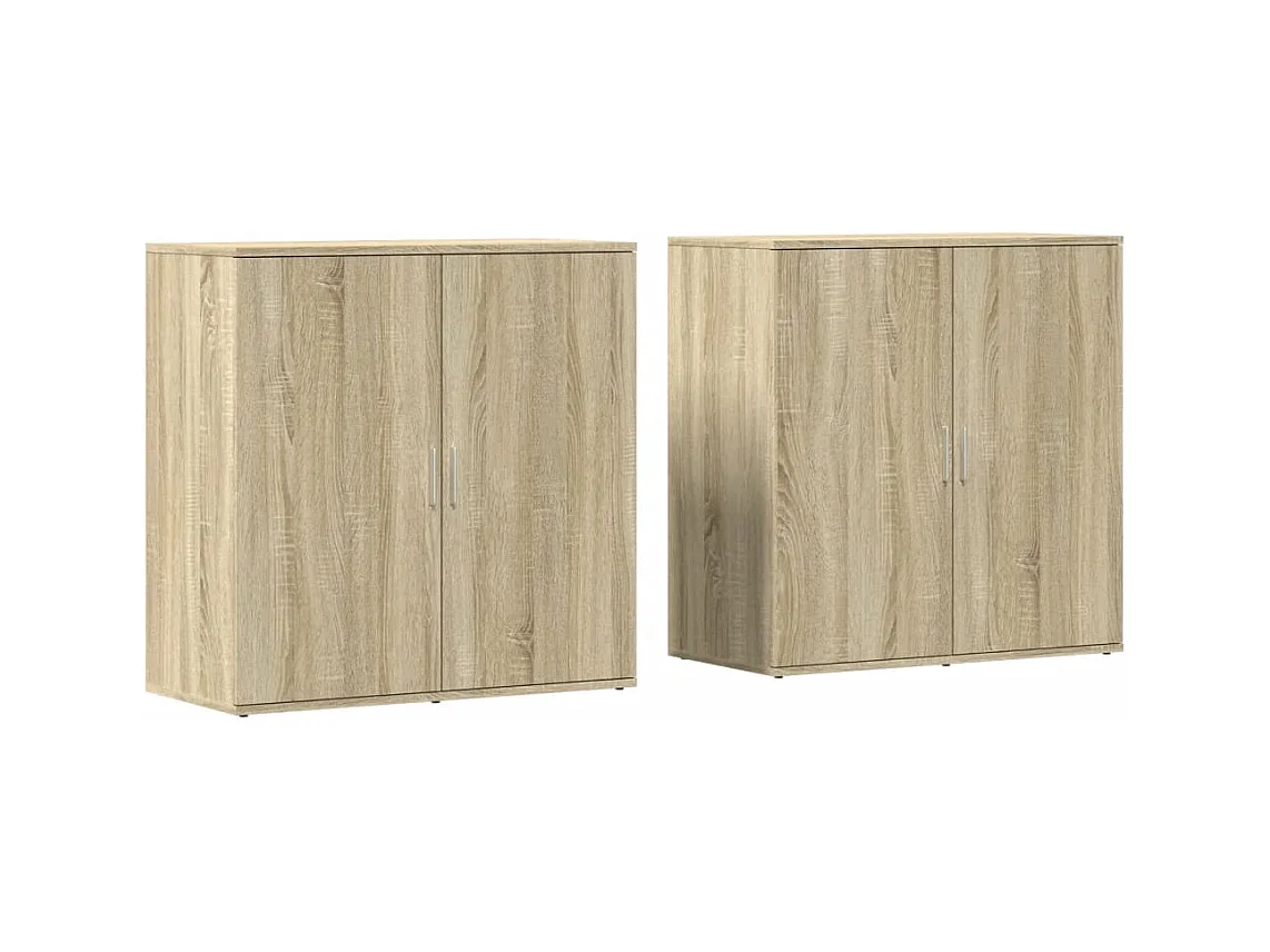 Buffets 2 pcs chêne sonoma 79x38x80 cm bois d'ingénierie