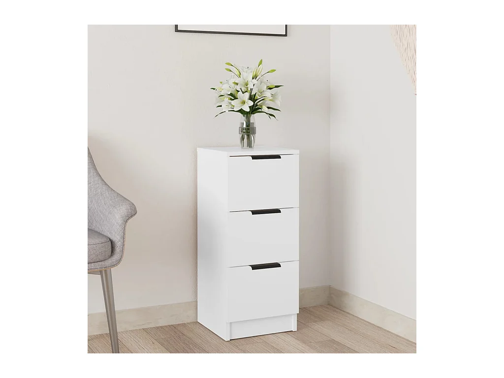 Buffet Blanc 30x30x70 cm Bois d'ingénierie