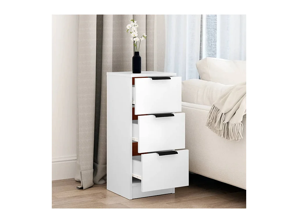 Buffet Blanc 30x30x70 cm Bois d'ingénierie