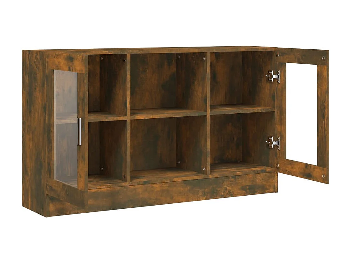 Armoire à vitrine Chêne fumé 120x30,5x70 cm Bois d'ingénierie