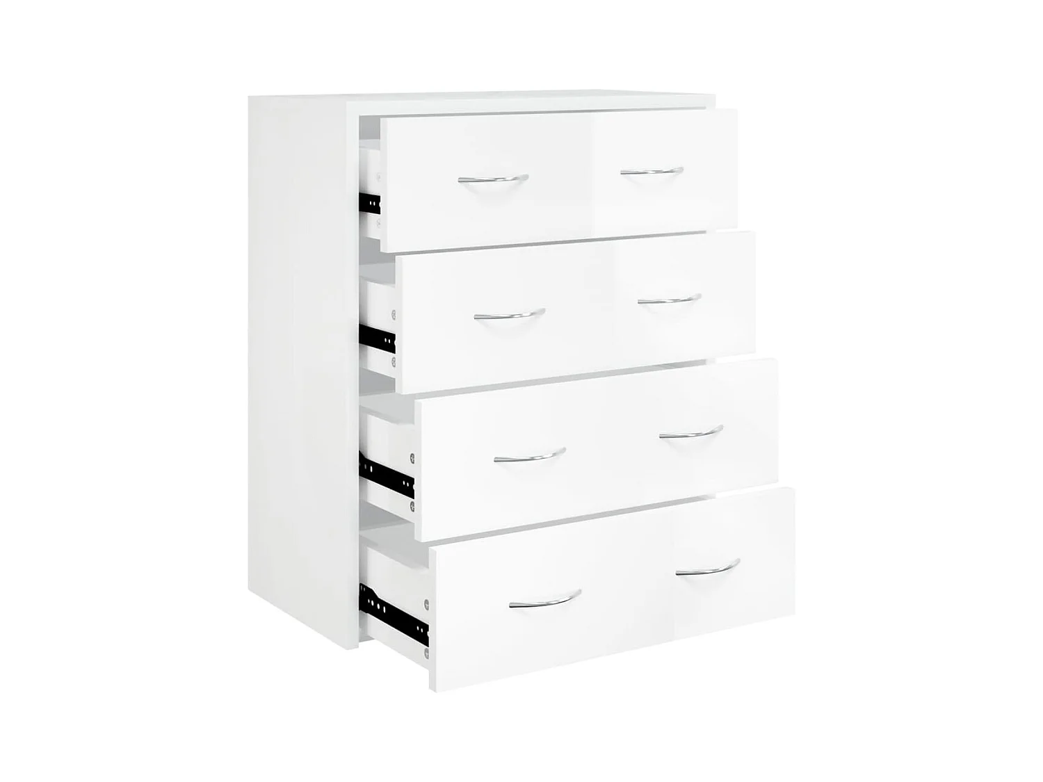 Buffet avec 4 tiroirs 60x30,5x71 cm Blanc brillant