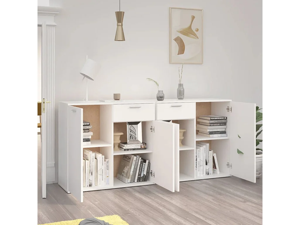 Buffet Blanc 160x36x75 cm Bois d'ingénierie