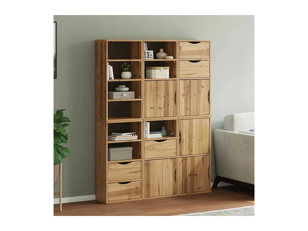 Armoires latérales 6 pcs ODDA 40x24x79 cm bois massif pin