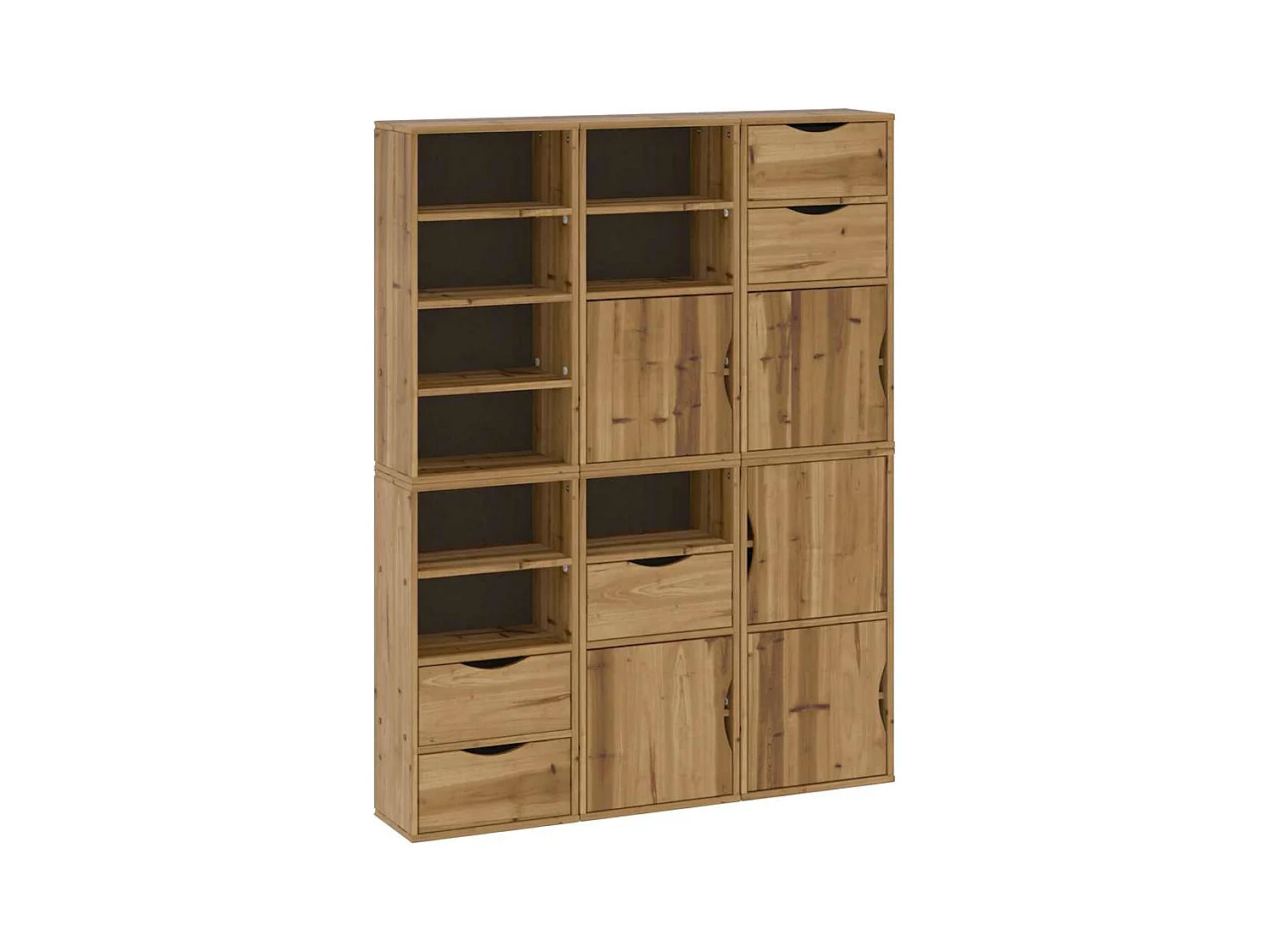 Armoires latérales 6 pcs ODDA 40x24x79 cm bois massif pin