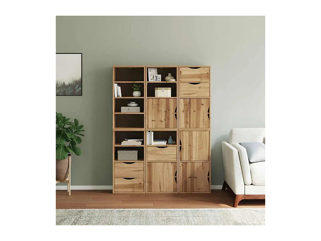 Armoires latérales 6 pcs ODDA 40x24x79 cm bois massif pin