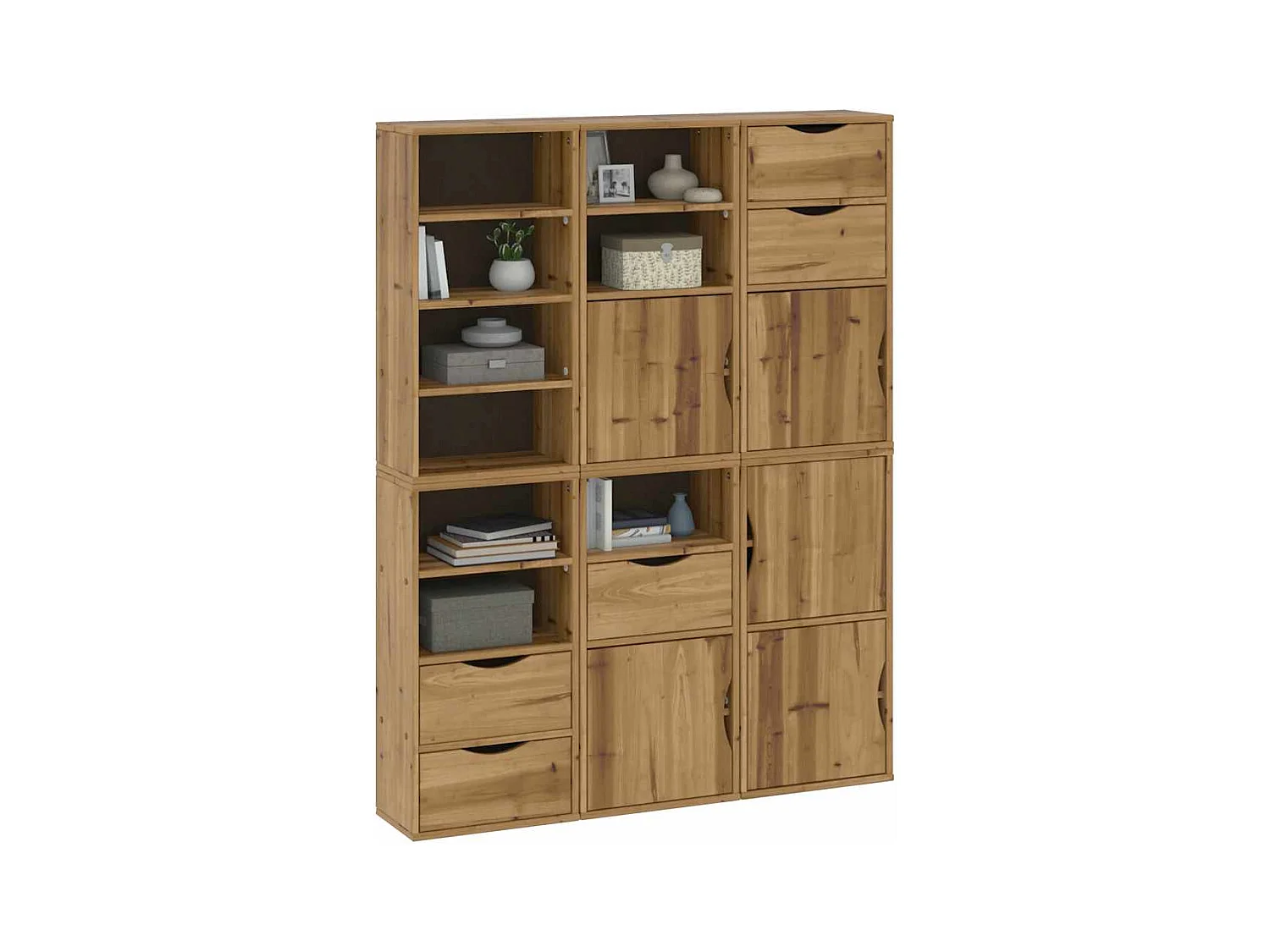 Armoires latérales 6 pcs ODDA 40x24x79 cm bois massif pin