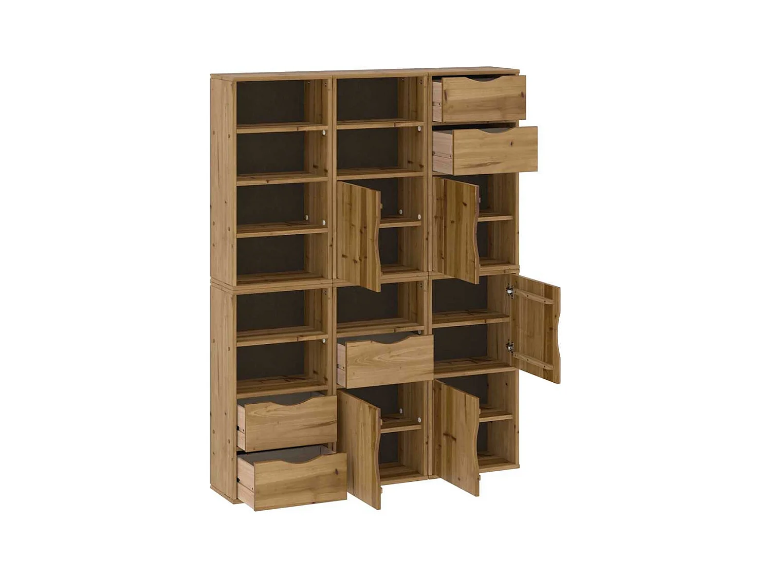 Armoires latérales 6 pcs ODDA 40x24x79 cm bois massif pin