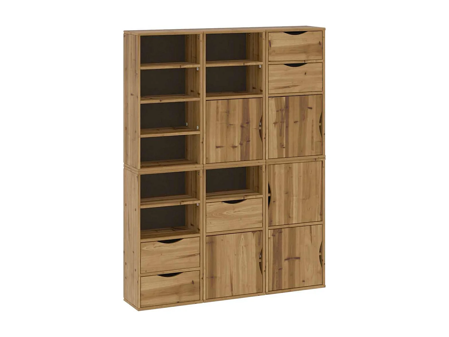 Armoires latérales 6 pcs ODDA 40x24x79 cm bois massif pin