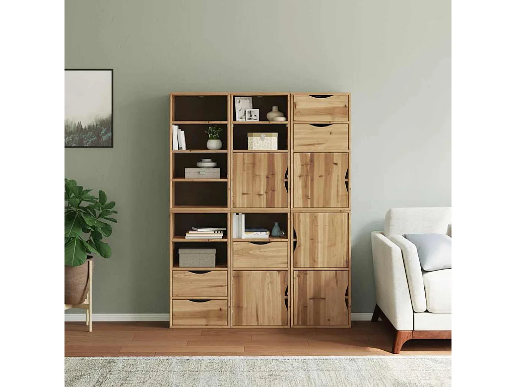 Armoires latérales 6 pcs ODDA 40x24x79 cm bois massif pin