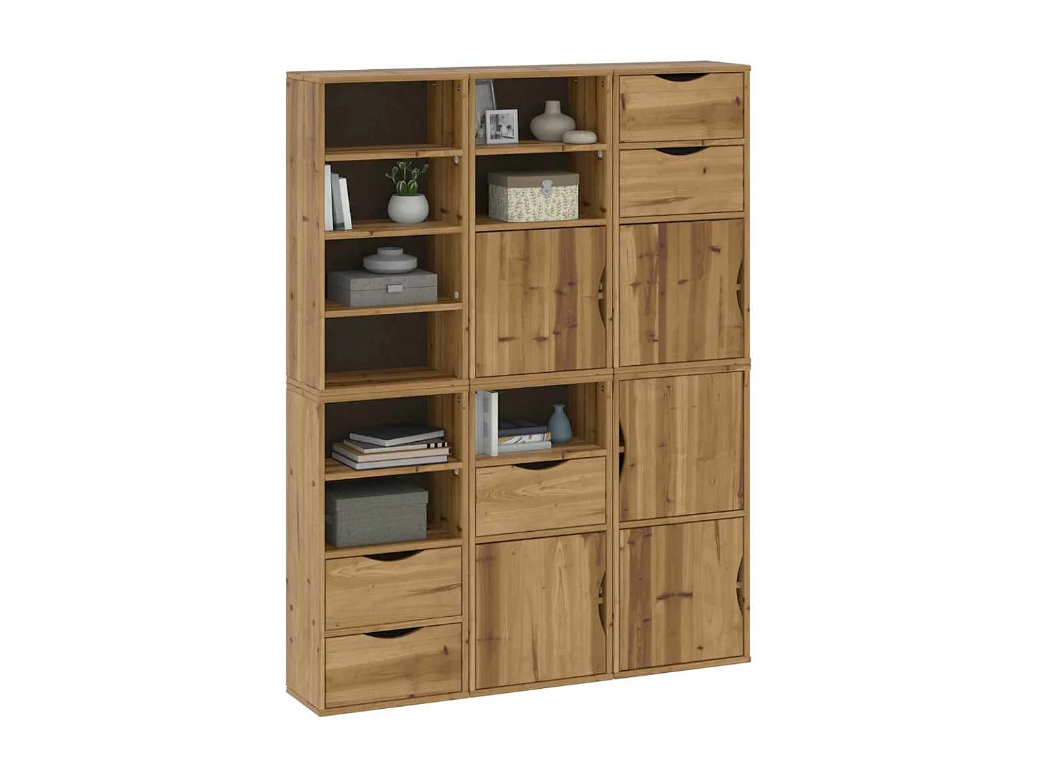 Armoires latérales 6 pcs ODDA 40x24x79 cm bois massif pin