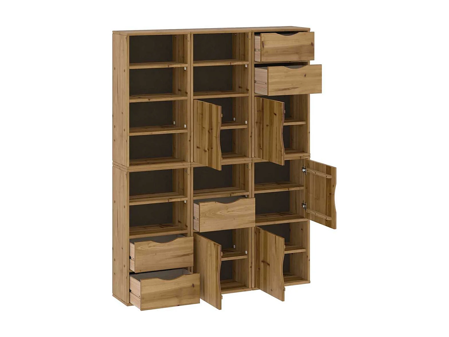 Armoires latérales 6 pcs ODDA 40x24x79 cm bois massif pin