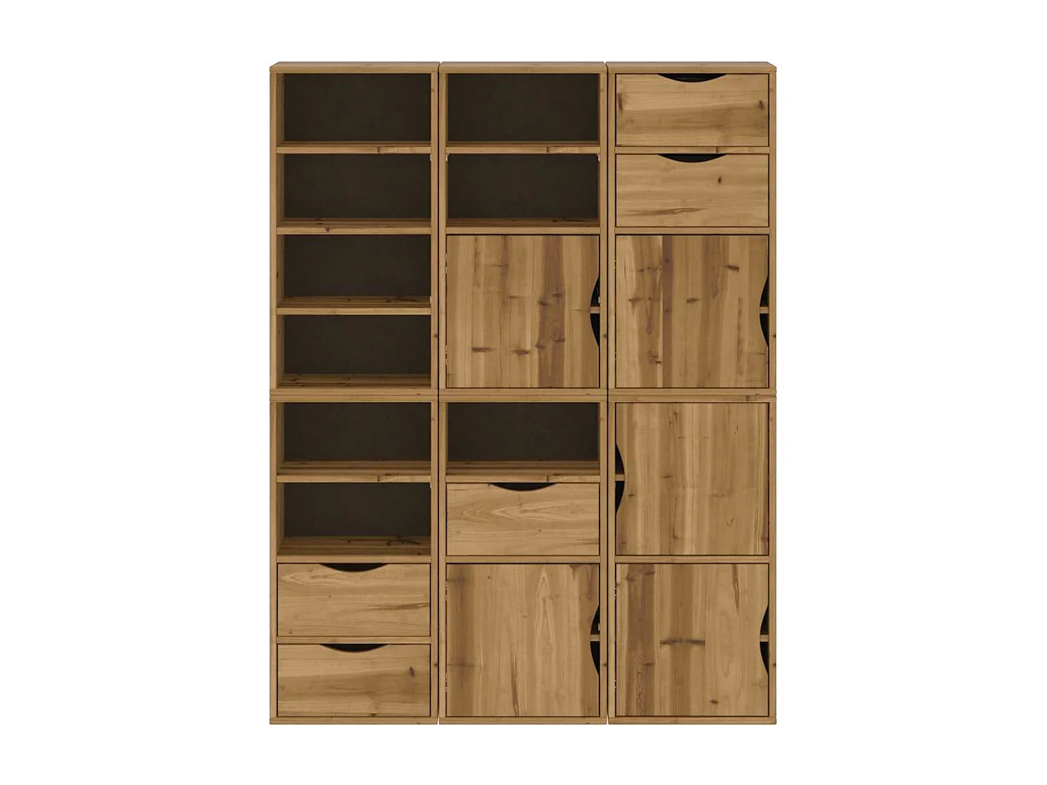 Armoires latérales 6 pcs ODDA 40x24x79 cm bois massif pin