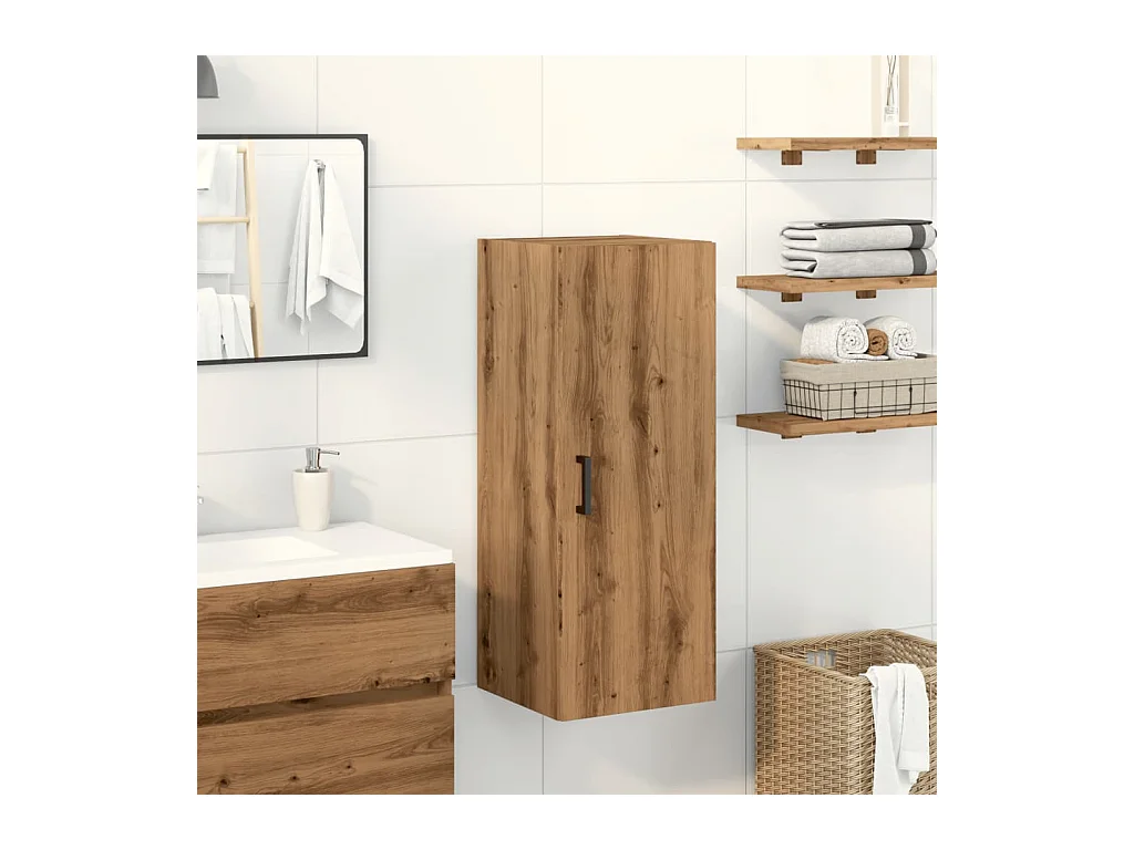 Armoire murale chêne artisanal 34,5x34x90 cm bois d'ingénierie
