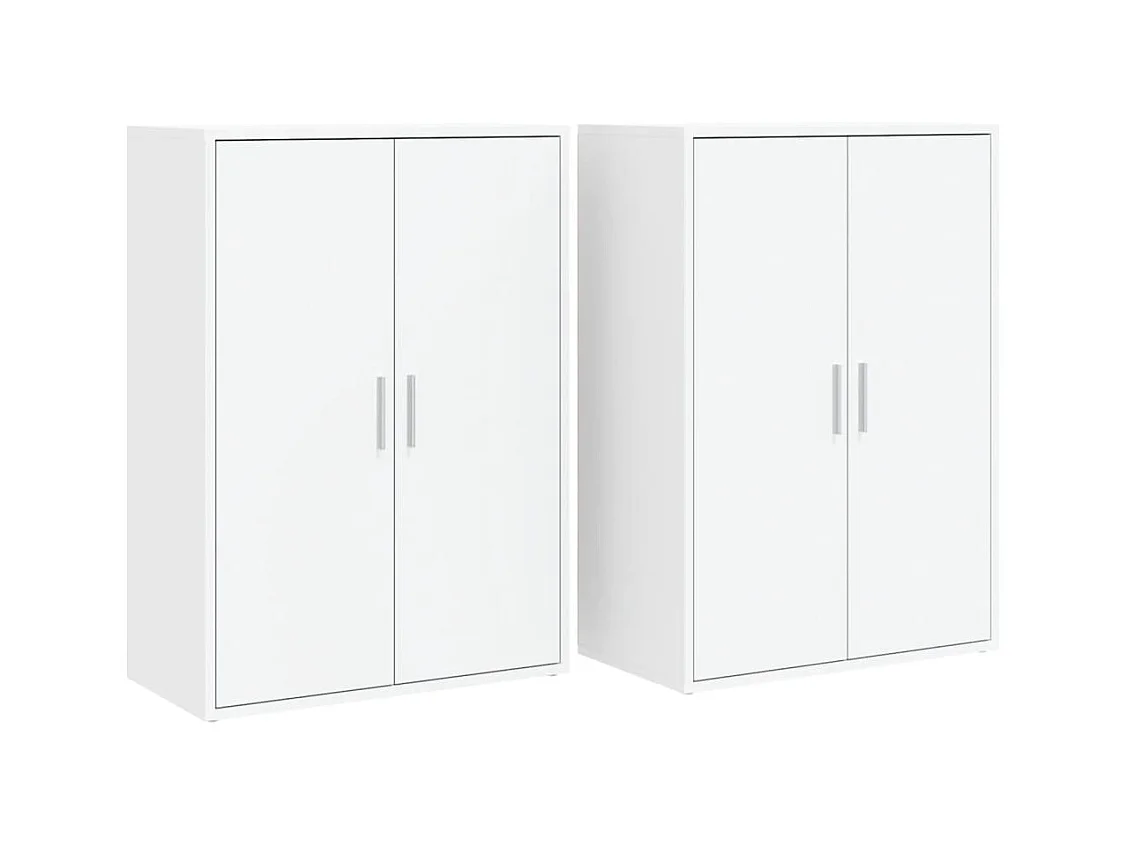 Buffets 2 pcs blanc 60x31x84 cm bois d'ingénierie