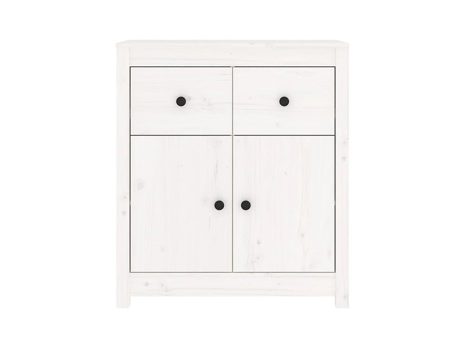 Buffet blanc 70x35x80 cm bois massif de pin