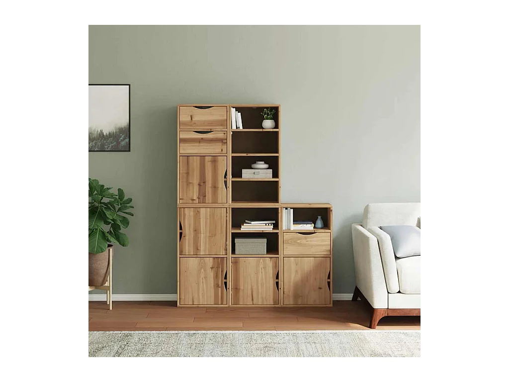 Armoires latérales 5 pcs ODDA 40x24x79 cm bois massif pin