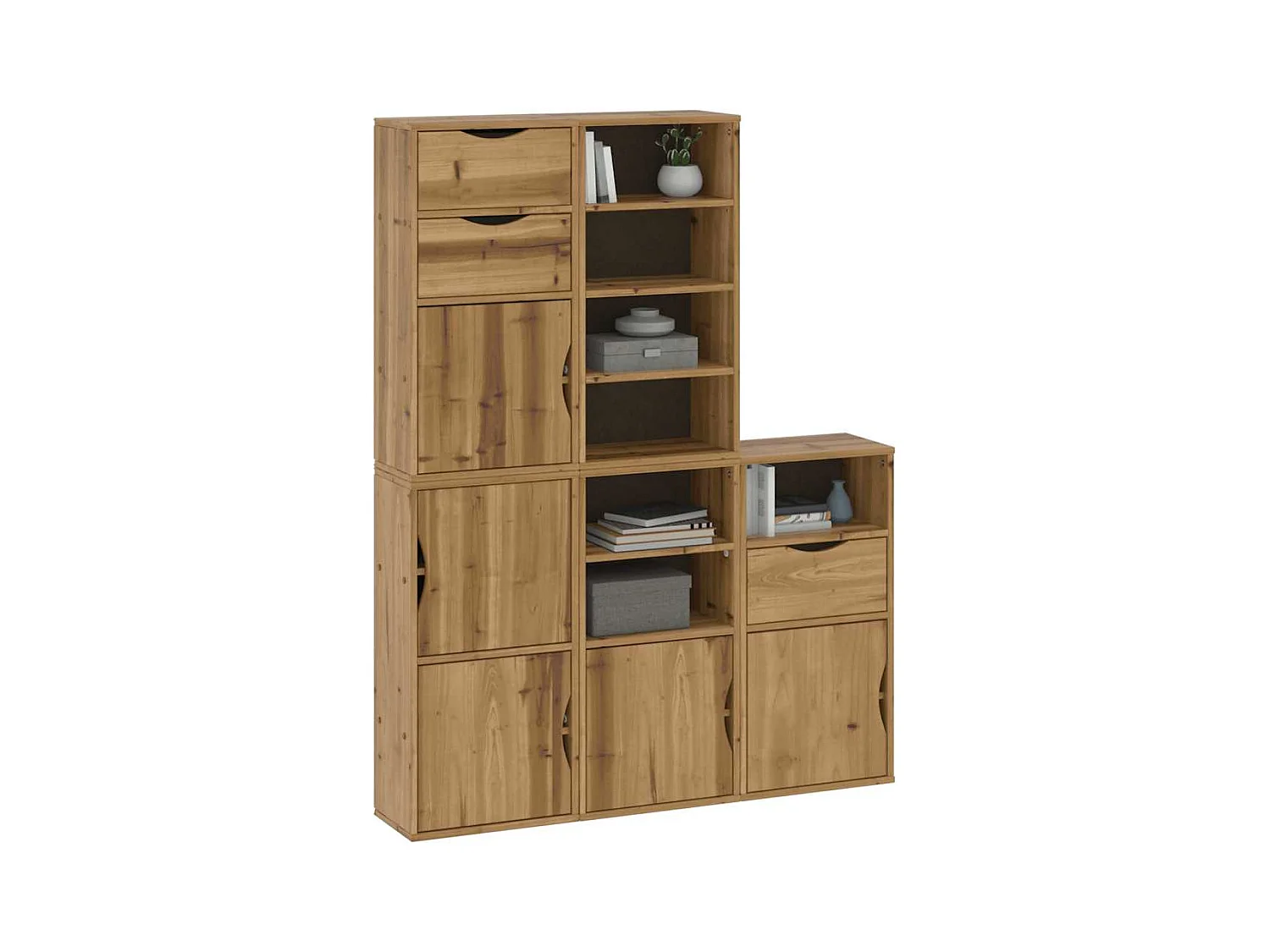 Armoires latérales 5 pcs ODDA 40x24x79 cm bois massif pin