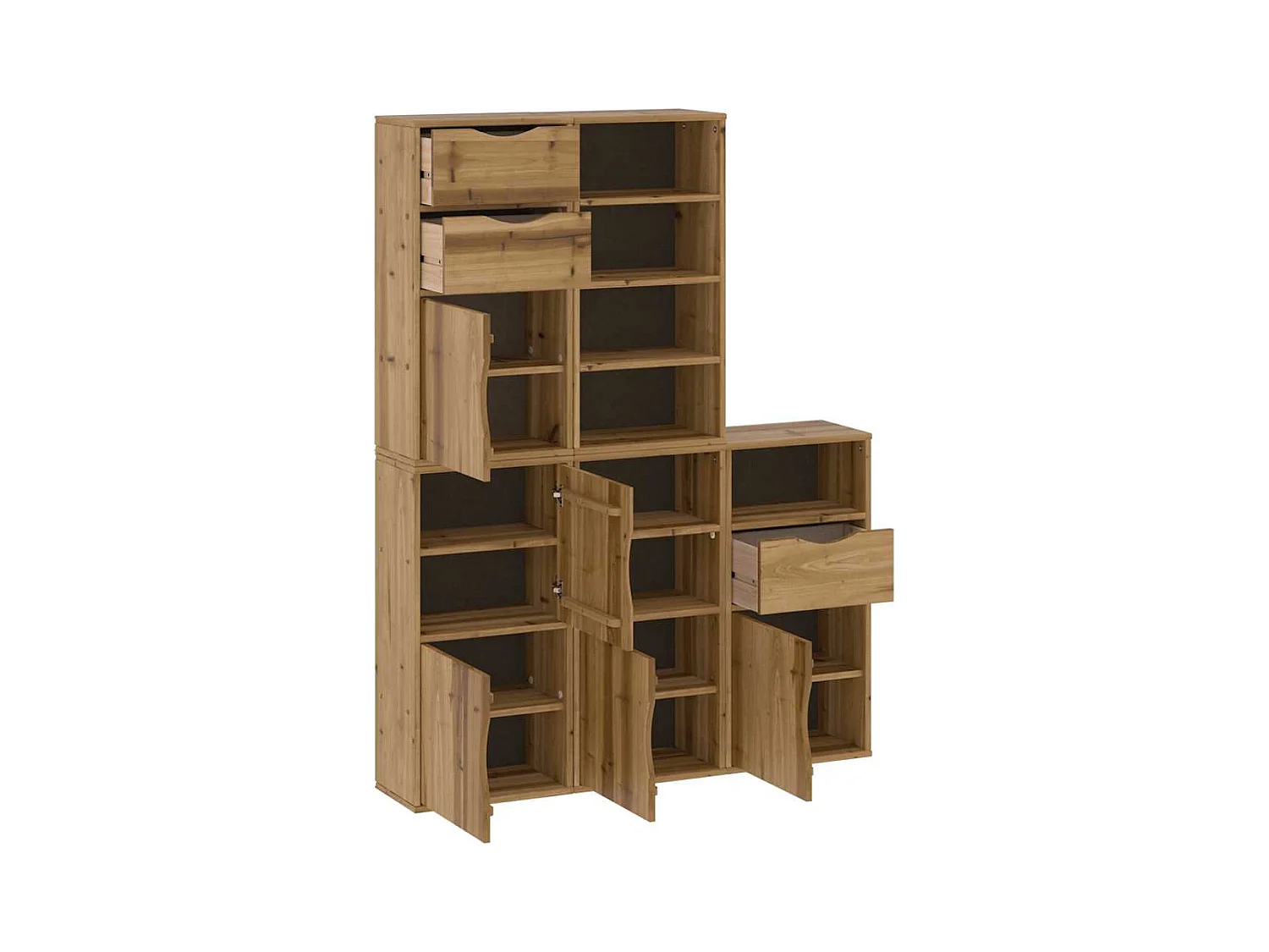 Armoires latérales 5 pcs ODDA 40x24x79 cm bois massif pin