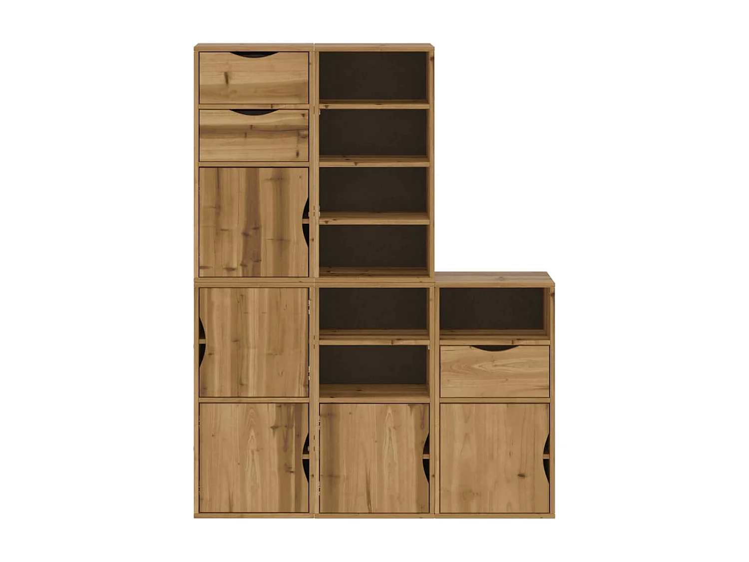 Armoires latérales 5 pcs ODDA 40x24x79 cm bois massif pin