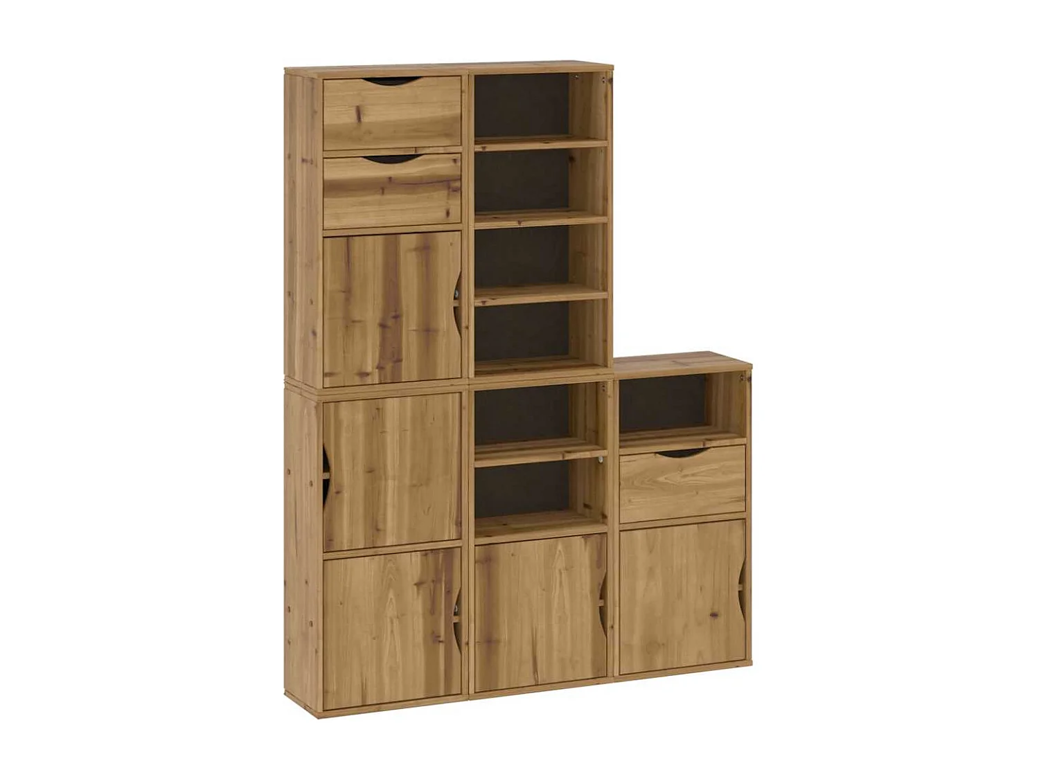 Armoires latérales 5 pcs ODDA 40x24x79 cm bois massif pin