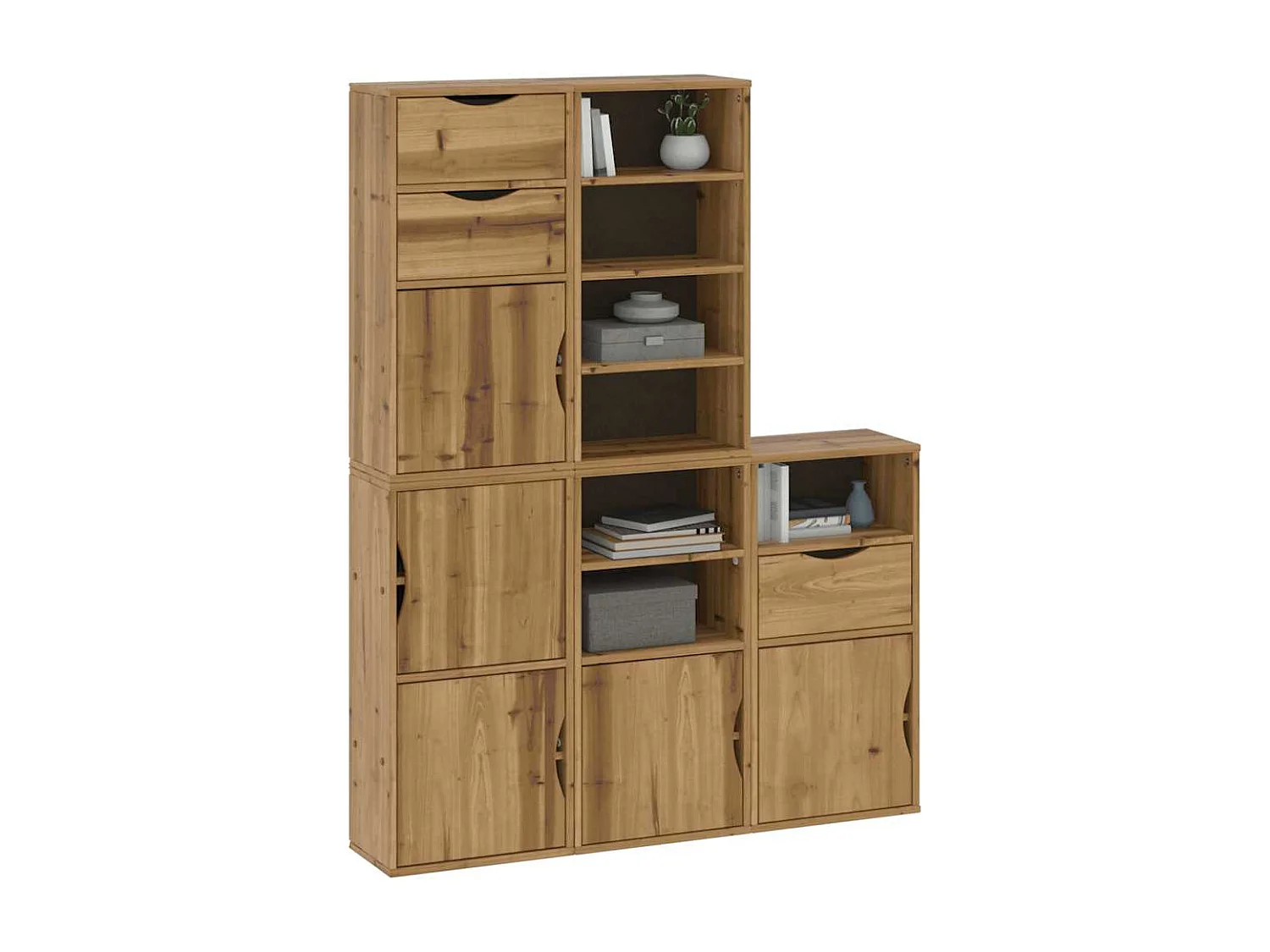 Armoires latérales 5 pcs ODDA 40x24x79 cm bois massif pin