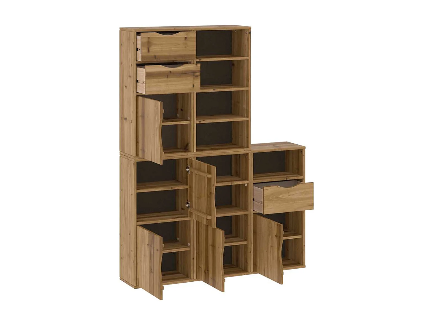 Armoires latérales 5 pcs ODDA 40x24x79 cm bois massif pin