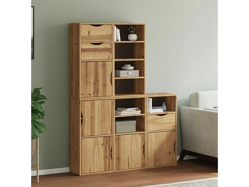 Armoires latérales 5 pcs ODDA 40x24x79 cm bois massif pin