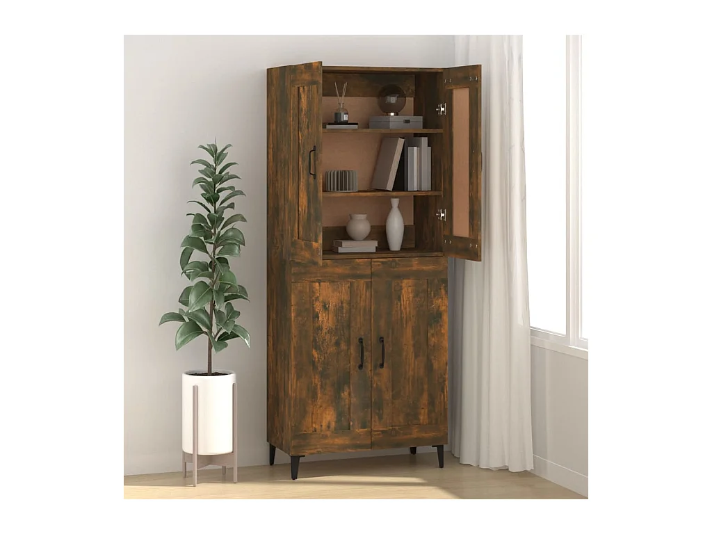 Buffet chêne fumé 69,5x34x90 cm bois d'ingénierie