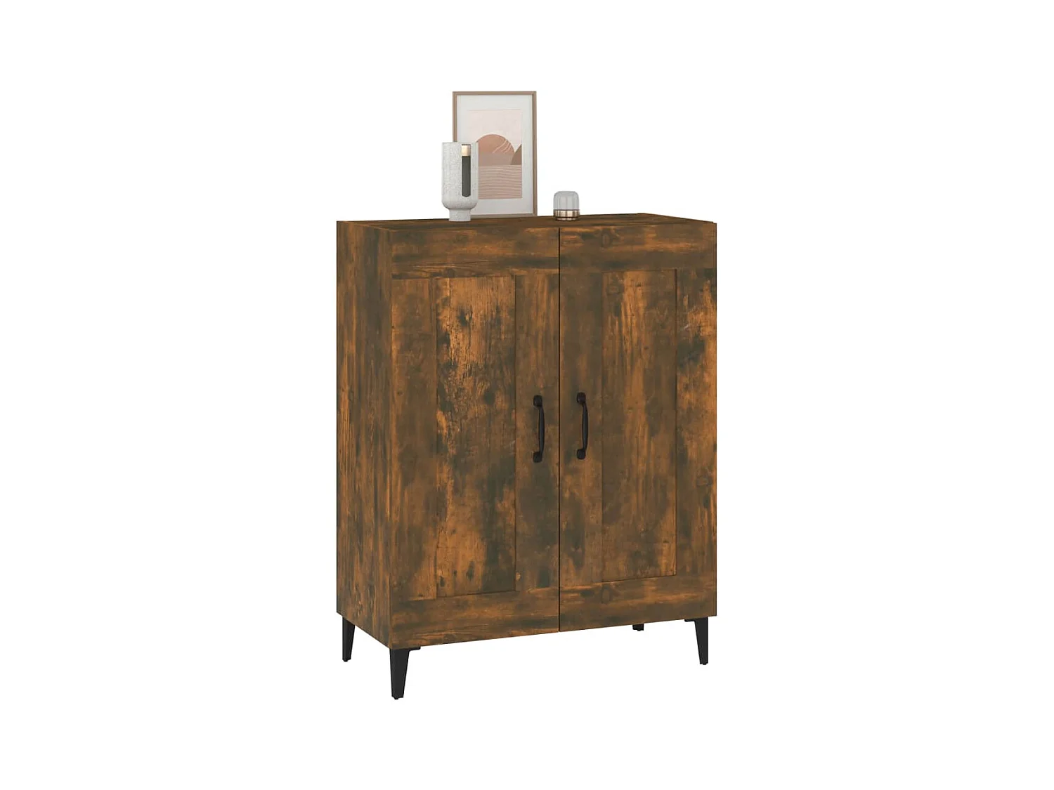Buffet chêne fumé 69,5x34x90 cm bois d'ingénierie