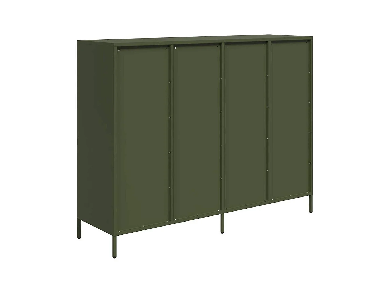 Credenza verde oliva 135x39x103,5 cm in acciaio laminato a freddo