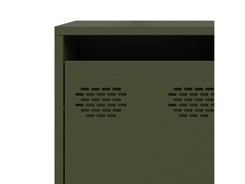 Credenza verde oliva 135x39x103,5 cm in acciaio laminato a freddo
