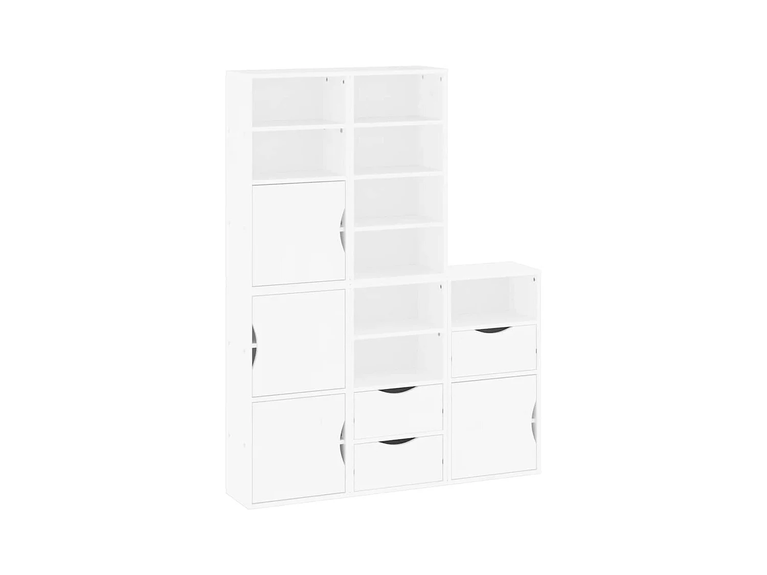 Armoires latérales 5 pcs ODDA blanc 40x24x79 cm bois massif pin