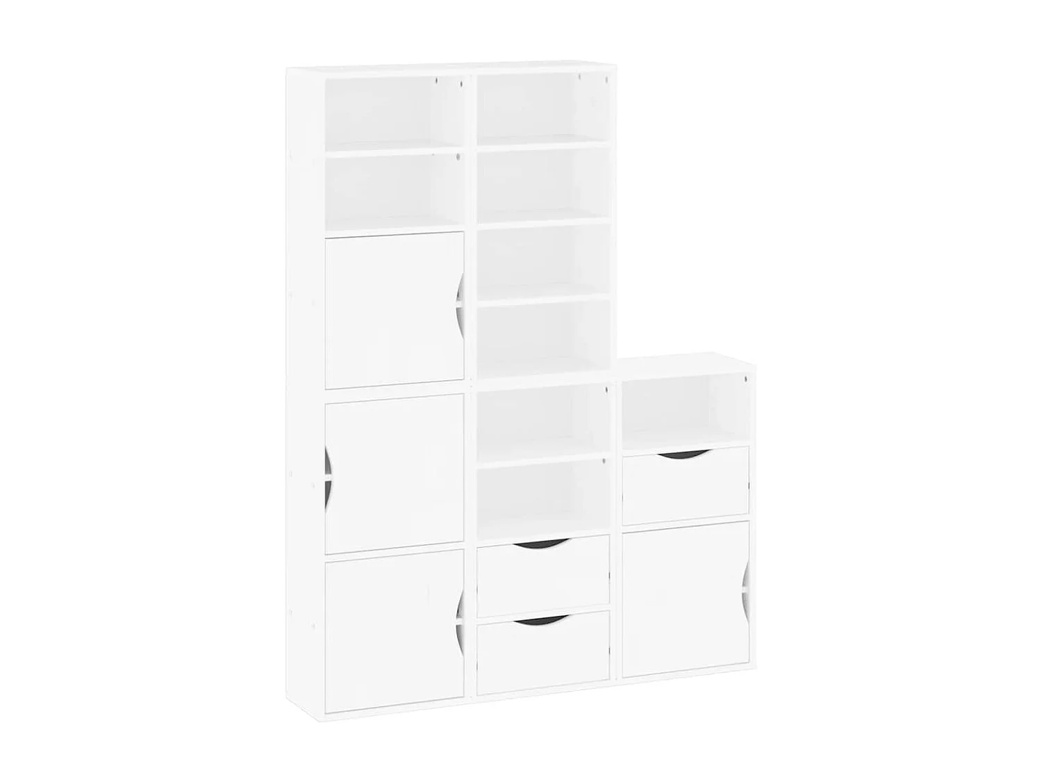 Mobiletto laterale 5 pezzi ODDA bianco 40x24x79 cm in legno massello di pino