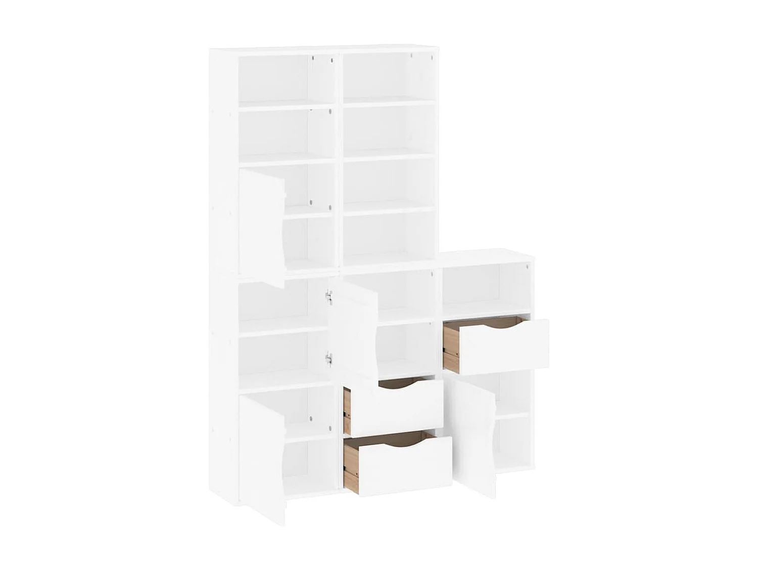 Mobiletto laterale 5 pezzi ODDA bianco 40x24x79 cm in legno massello di pino