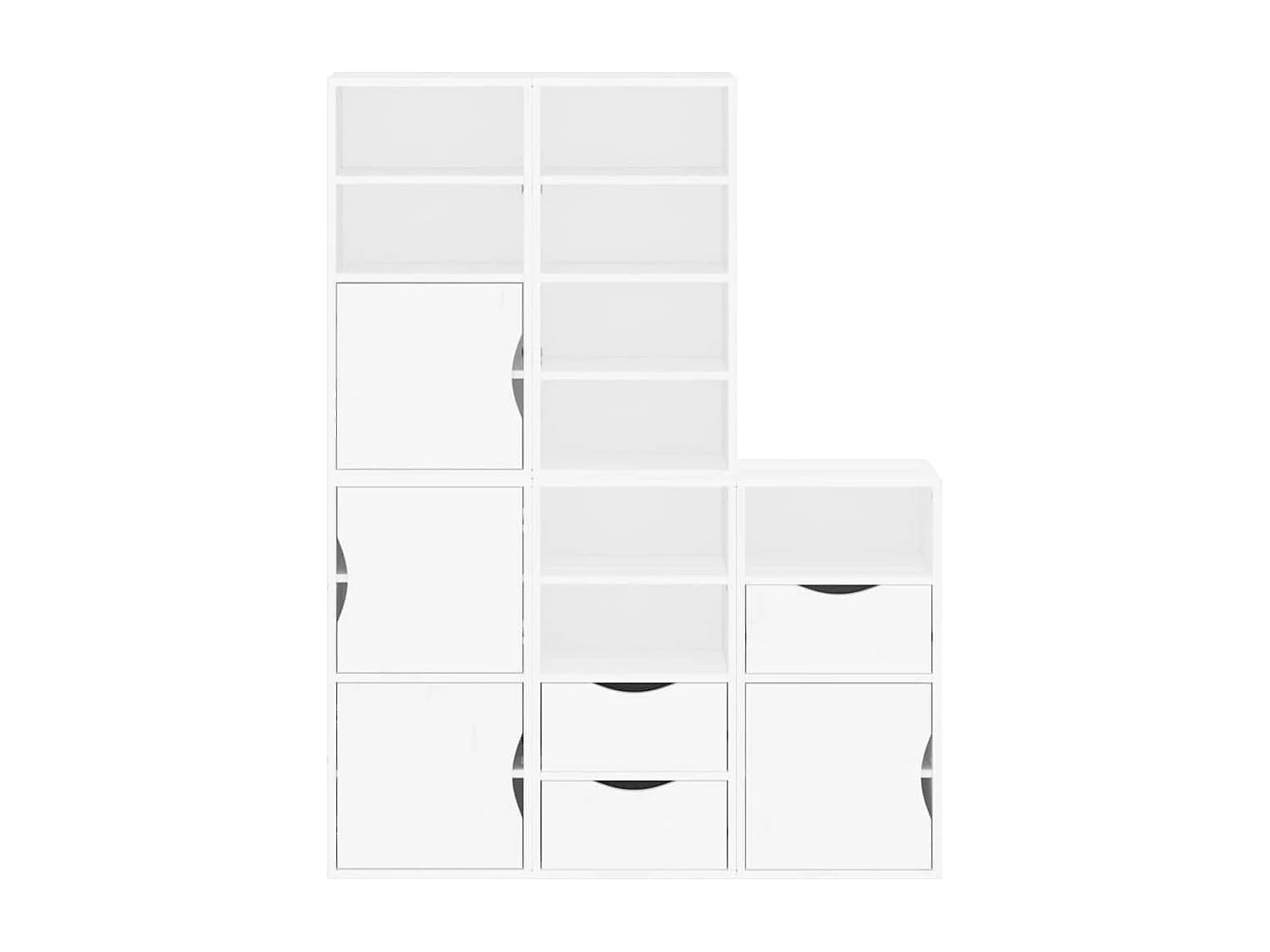 Mobiletto laterale 5 pezzi ODDA bianco 40x24x79 cm in legno massello di pino