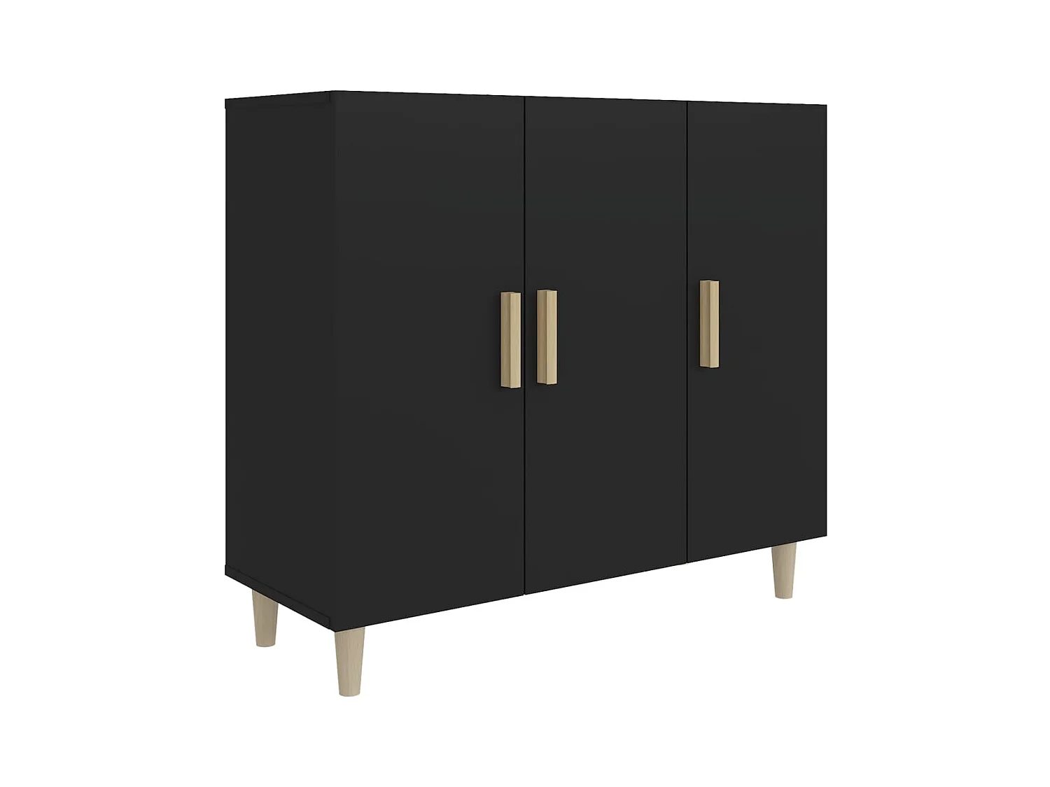 Buffet noir 90x34x80 cm bois d'ingénierie