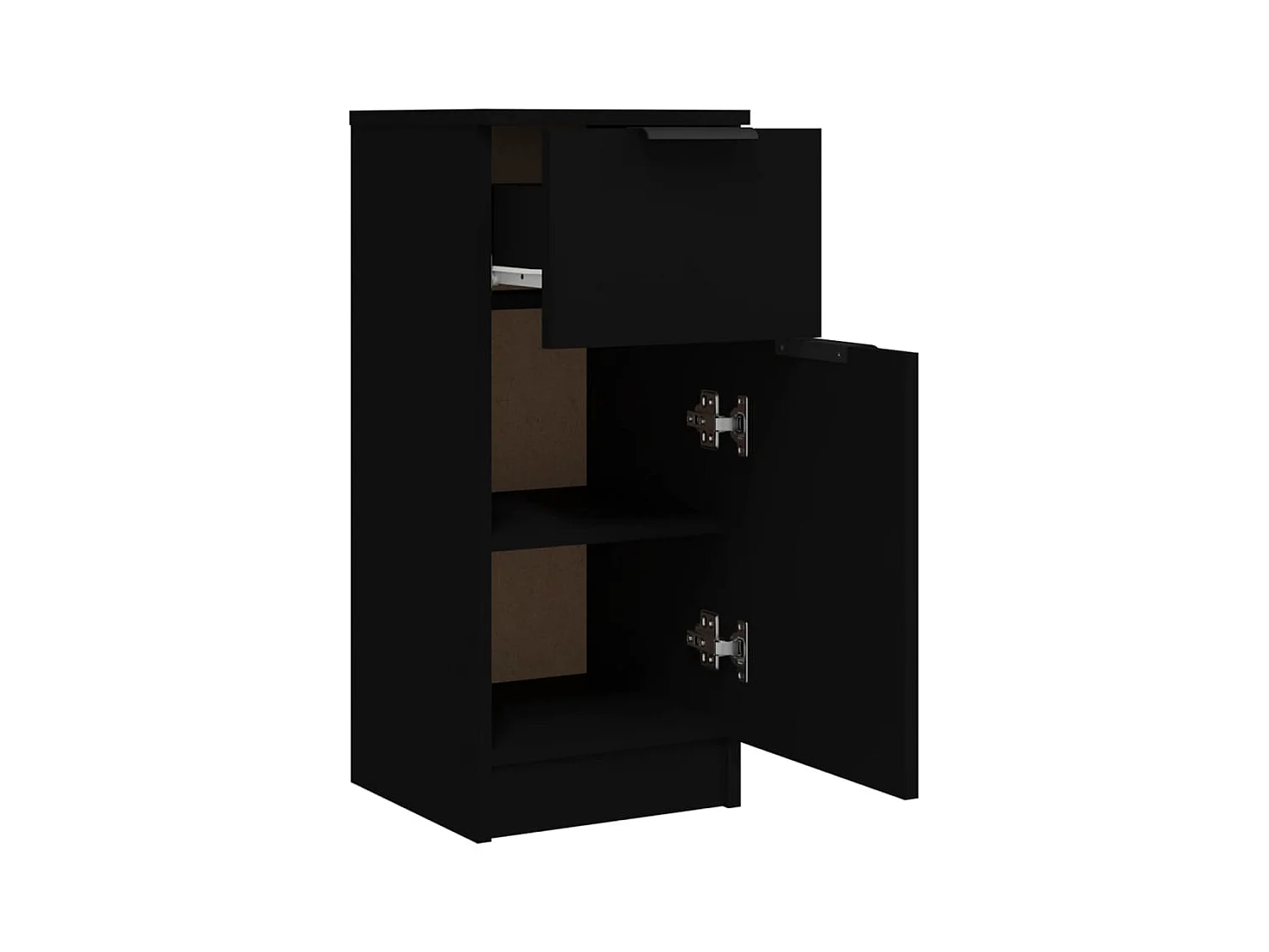 Buffet noir 30x30x70 cm bois d'ingénierie