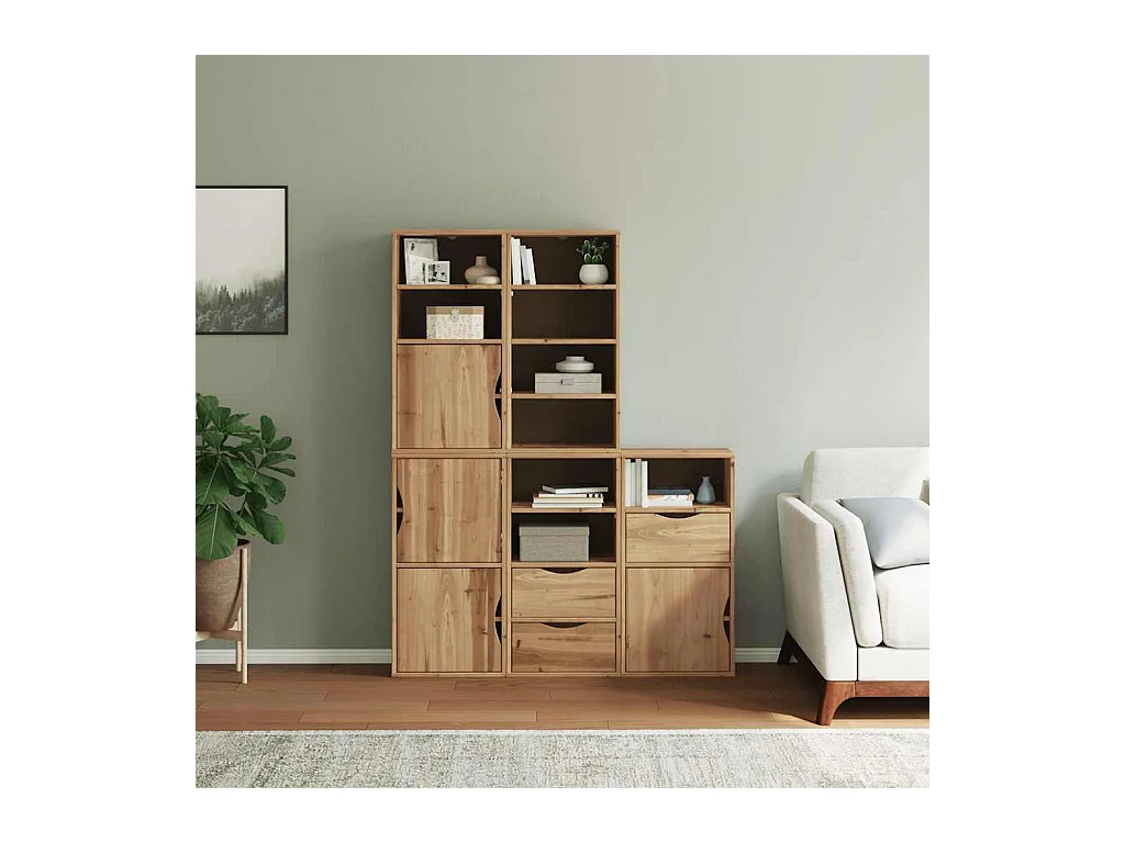 Armoires latérales 5 pcs ODDA 40x24x79 cm bois massif pin