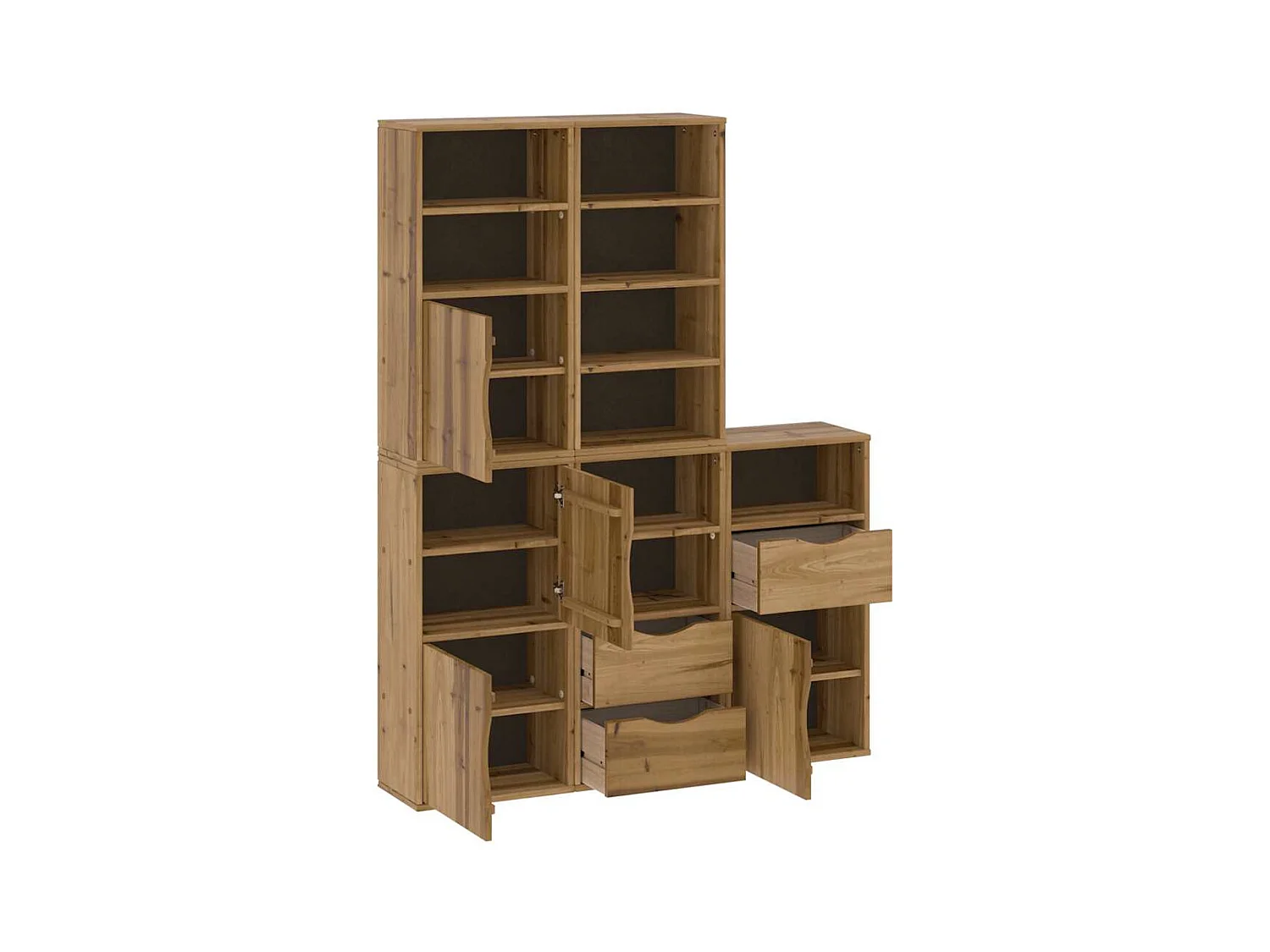 Armoires latérales 5 pcs ODDA 40x24x79 cm bois massif pin