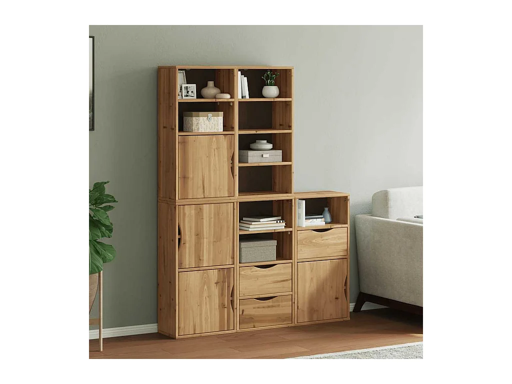 5-delige zijkasten ODDA 40x24x79 cm massief grenenhout