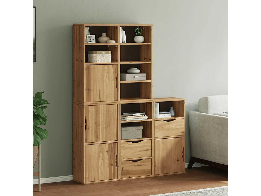 Armoires latérales 5 pcs ODDA 40x24x79 cm bois massif pin