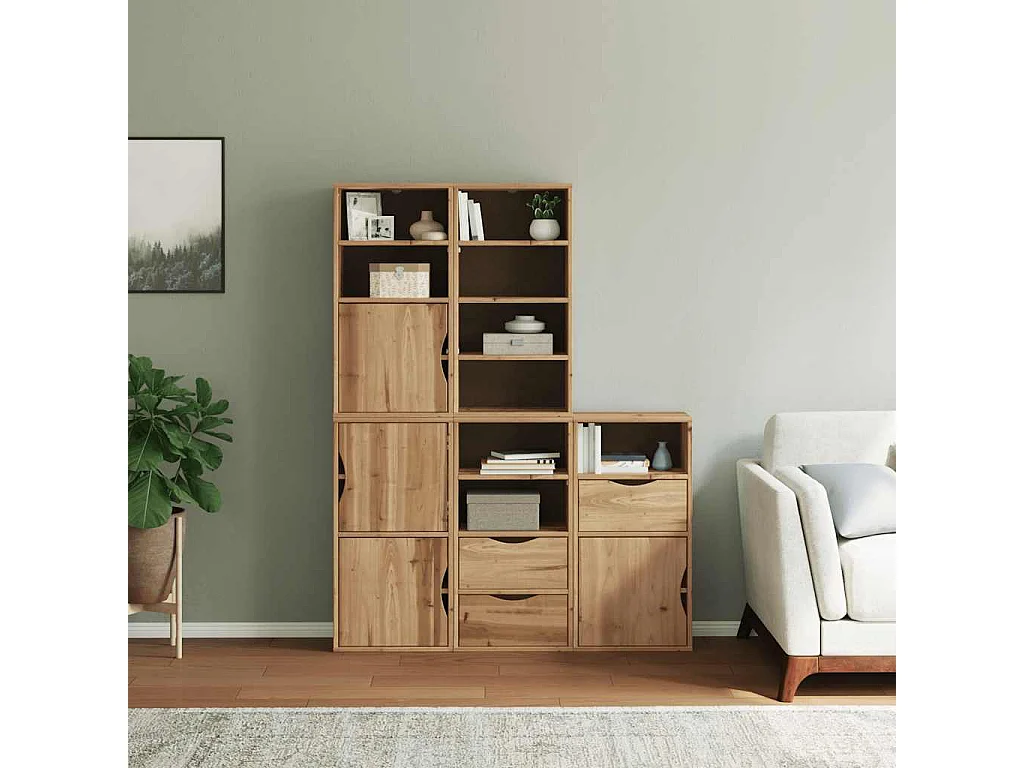 Armoires latérales 5 pcs ODDA 40x24x79 cm bois massif pin