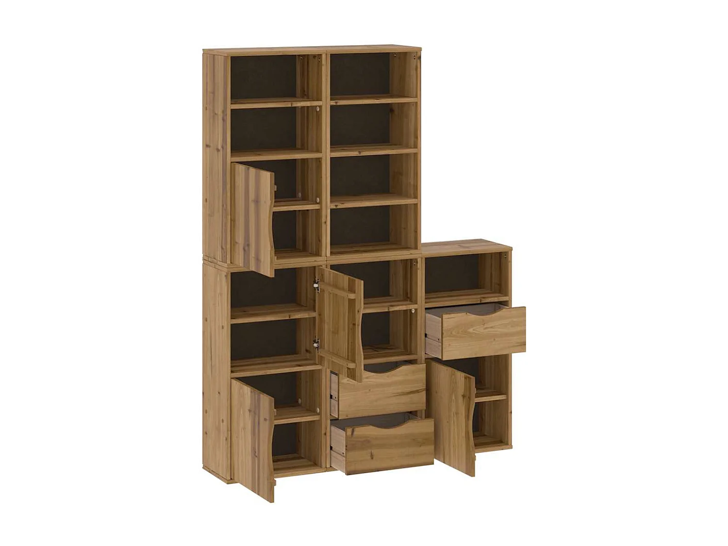 Armoires latérales 5 pcs ODDA 40x24x79 cm bois massif pin